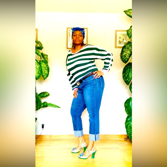 ✨ Antrhopologie✨ Raffia Chunky Sandals W/Corked Heels & Floral Accent - Picture 9 of 16